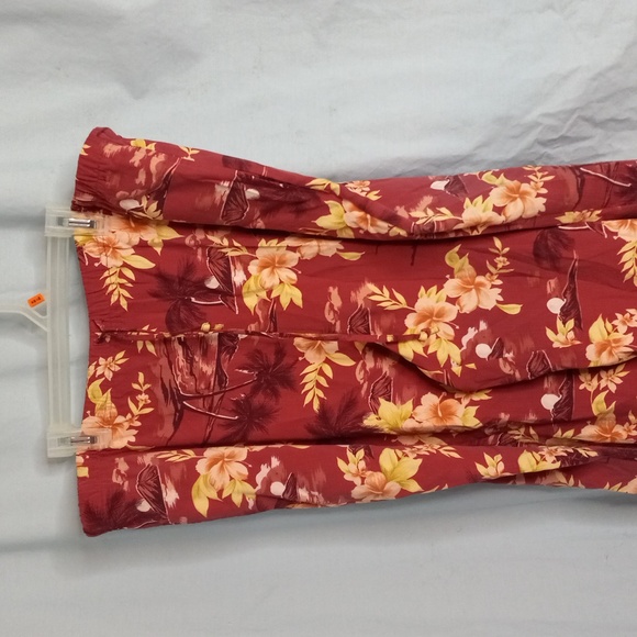 Tommy Bahama L Silk Blend Pants Floral Tropical Wide Leg Elastic Drawstring - Picture 6 of 14